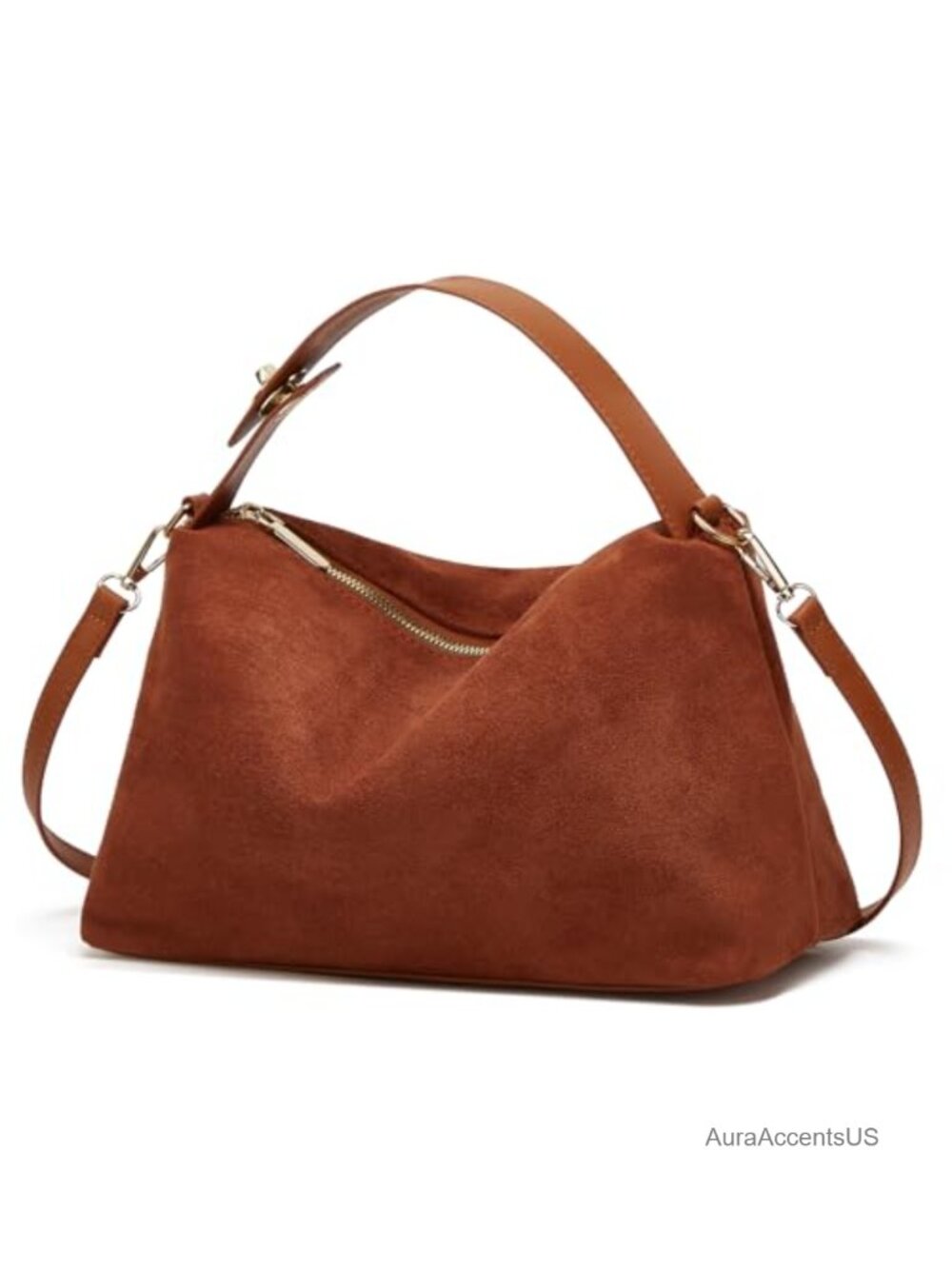 Suede Slouchy Hobo Bag Women Crescent Satchel Shoulder Crossbody Purse Top